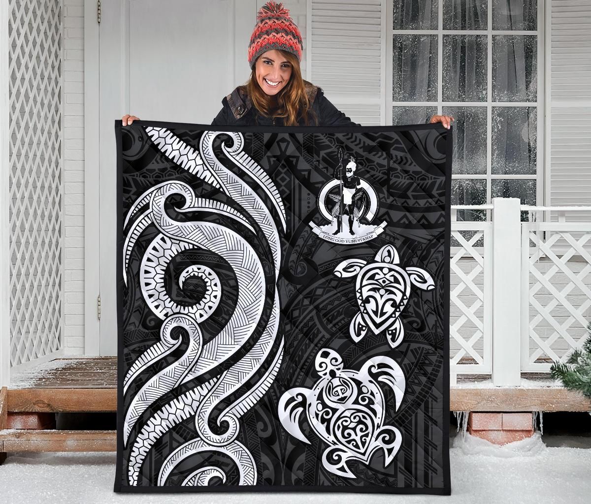 Vanuatu Premium Quilt - White Tentacle Turtle