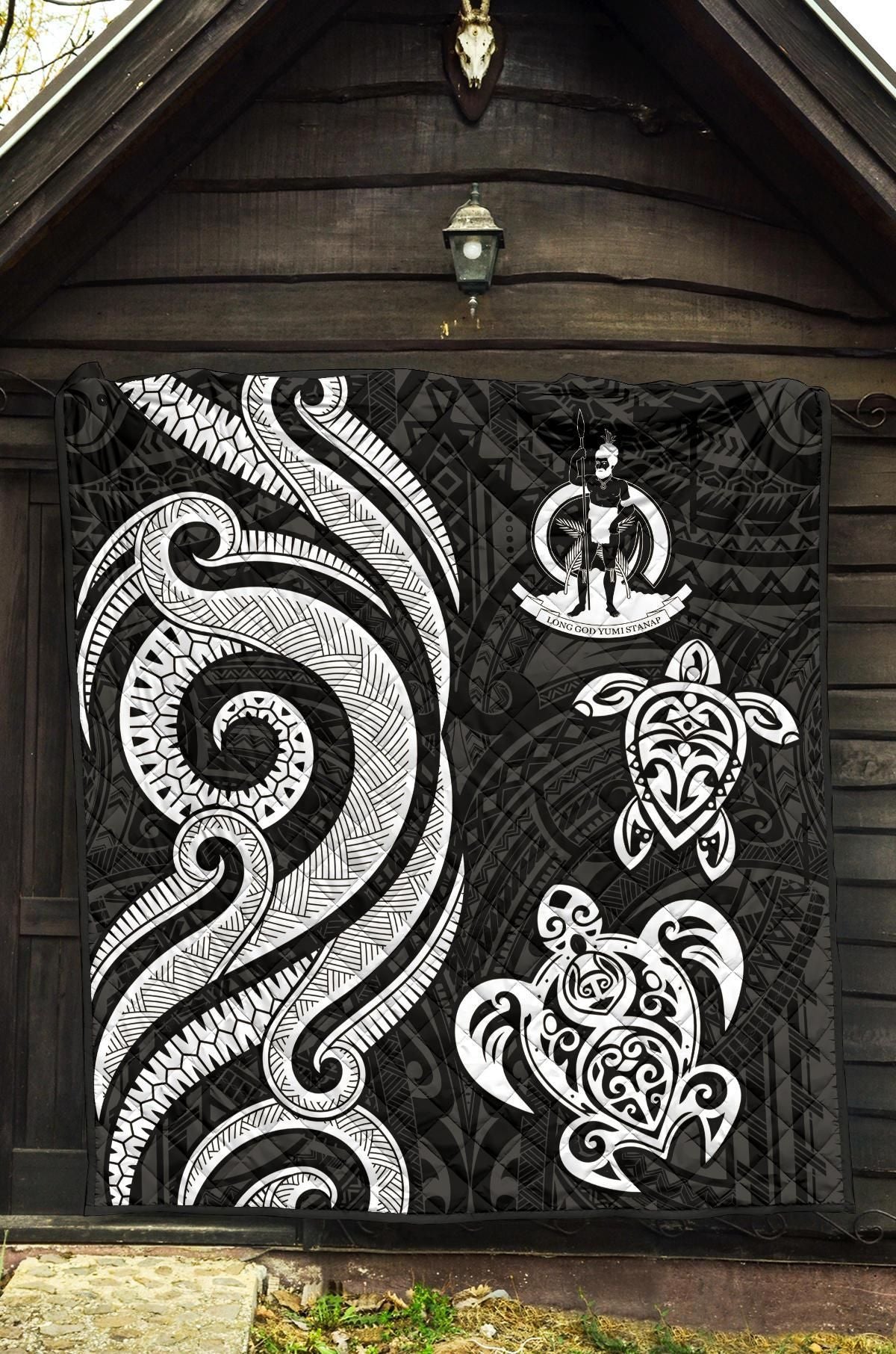 Vanuatu Premium Quilt - White Tentacle Turtle