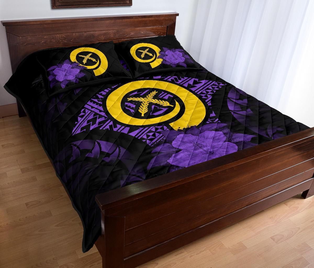 Vanuatu Polynesian Quilt Bed Set Hibiscus Purple