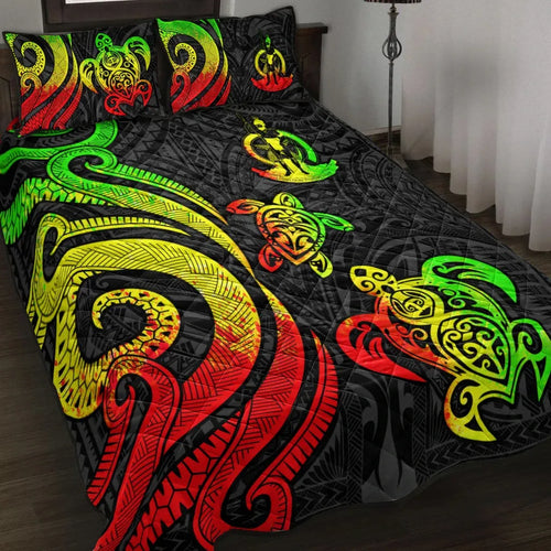 Vanuatu Quilt Bed Set - Reggae Tentacle Turtle
