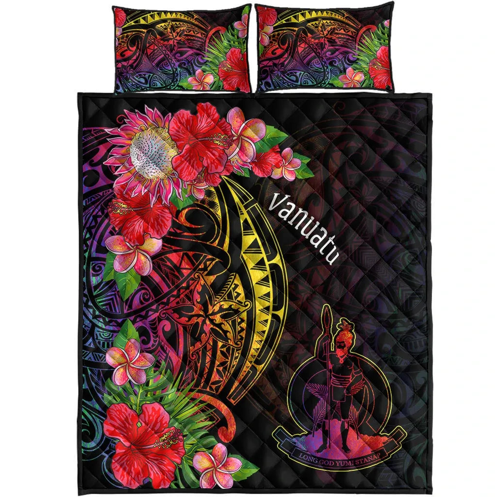 Vanuatu Quilt Bed Set - Tropical Hippie Style
