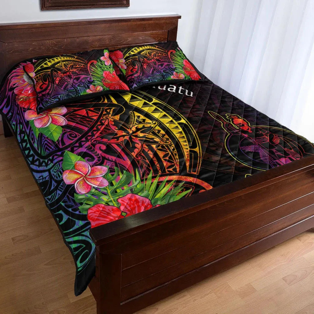 Vanuatu Quilt Bed Set - Tropical Hippie Style