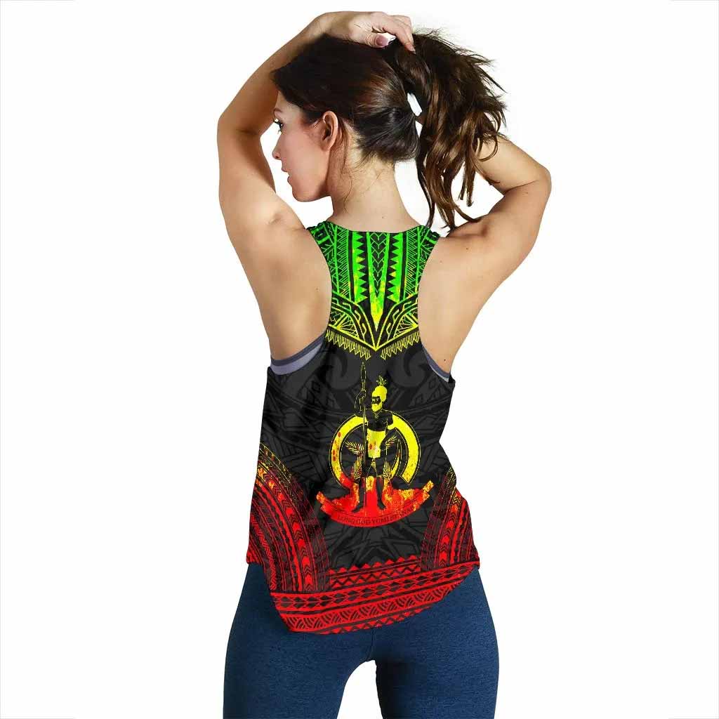 Vanuatu Women Racerback Tank - Polynesian Chief Reggae Version