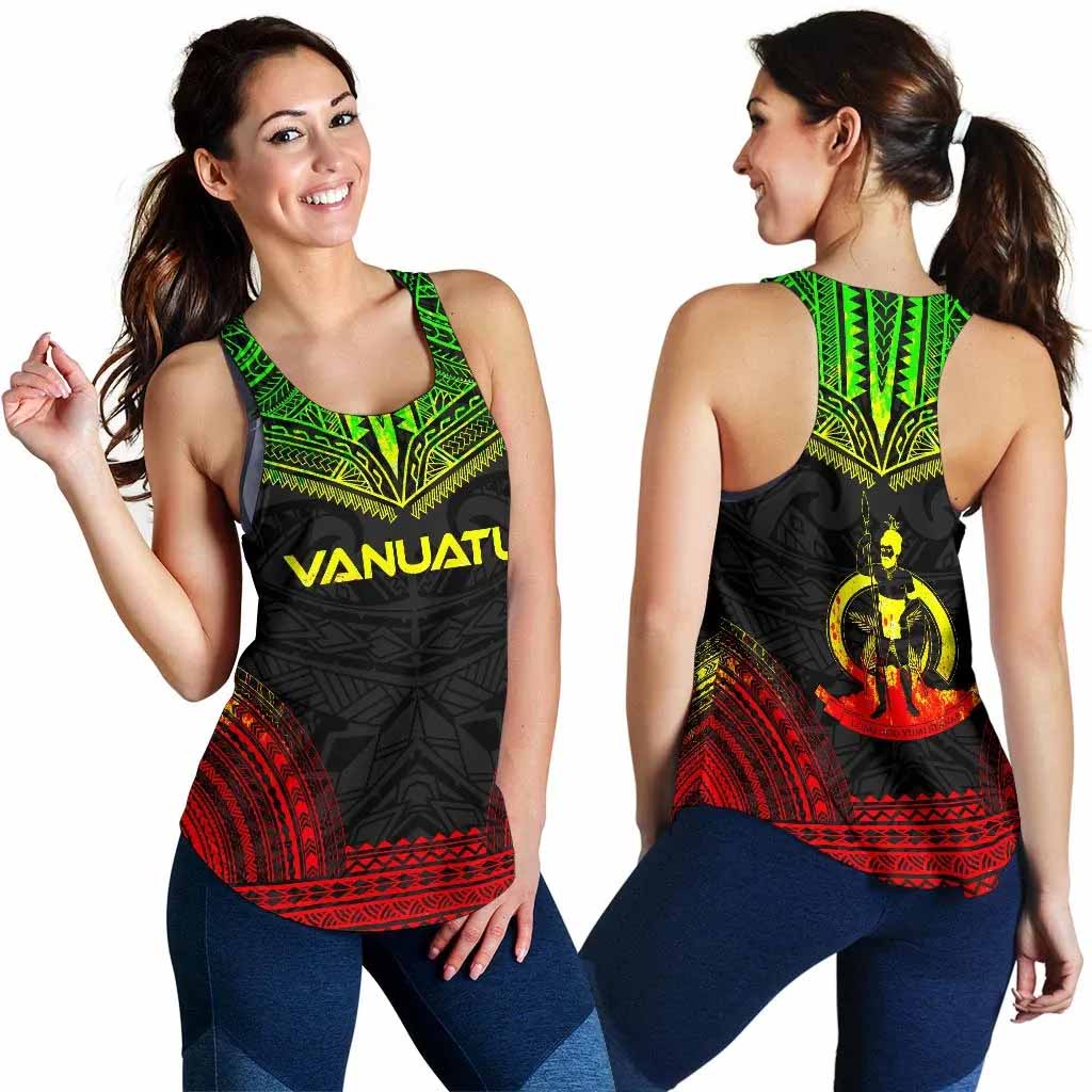 Vanuatu Women Racerback Tank - Polynesian Chief Reggae Version