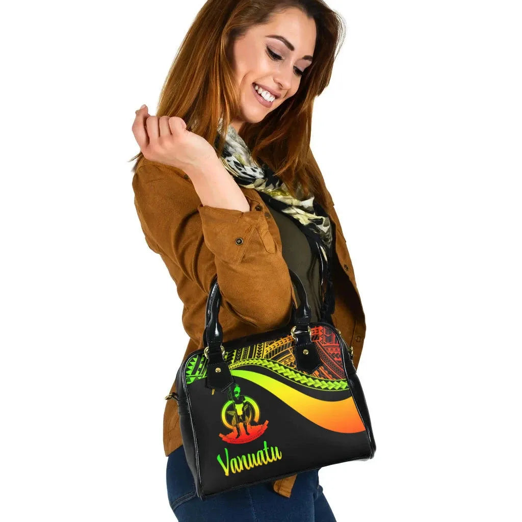 Vanuatu Shoulder Handbag - Reggae Polynesian Tentacle Tribal Pattern