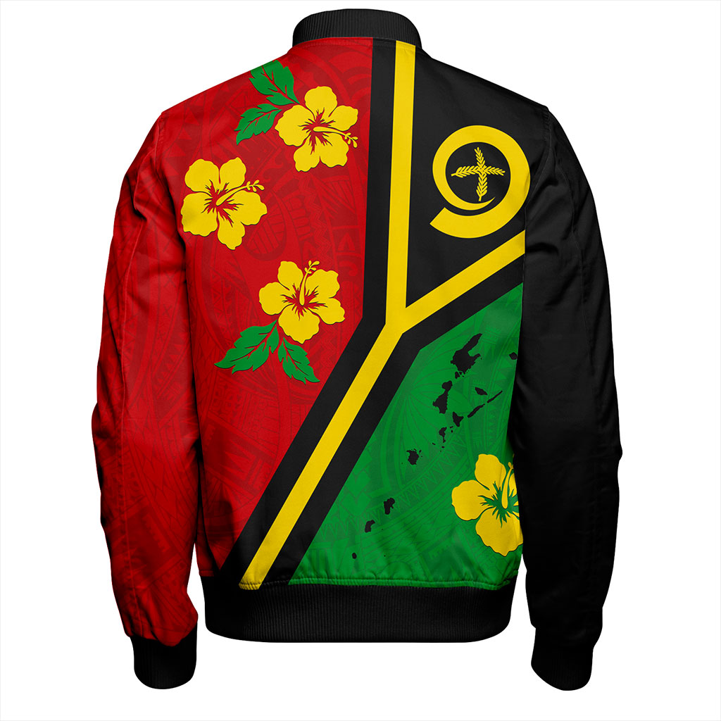 Vanuatu Bomber Jacket Tribal Polynesia Tattoo With Map