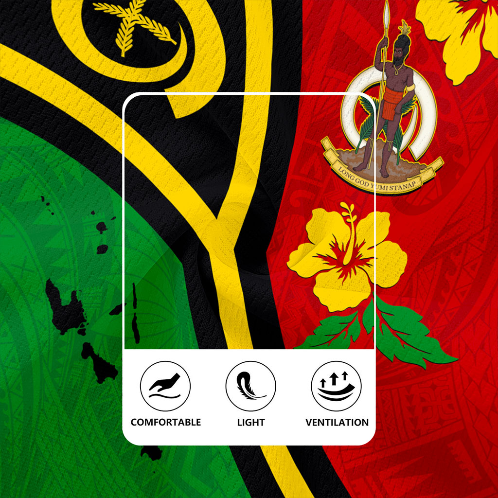 Vanuatu Rugby Jersey Tribal Polynesia Tattoo With Map
