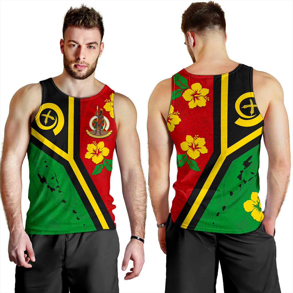 Vanuatu Tank Top Tribal Polynesia Tattoo With Map