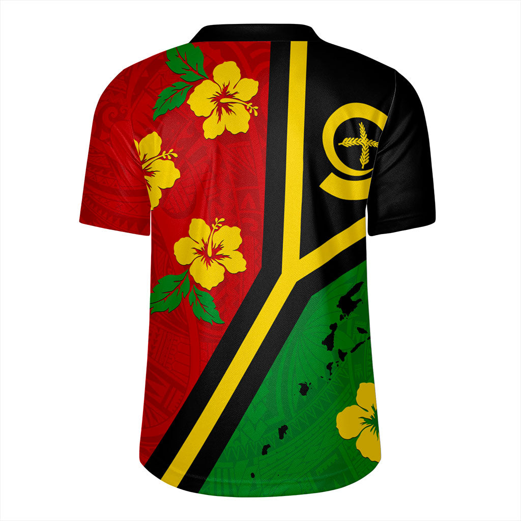 Vanuatu Rugby Jersey Tribal Polynesia Tattoo With Map