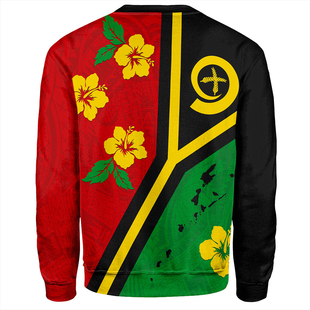 Vanuatu Sweatshirt Tribal Polynesia Tattoo With Map