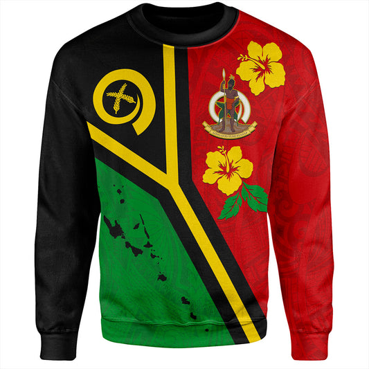 Vanuatu Sweatshirt Tribal Polynesia Tattoo With Map