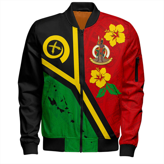 Vanuatu Bomber Jacket Tribal Polynesia Tattoo With Map