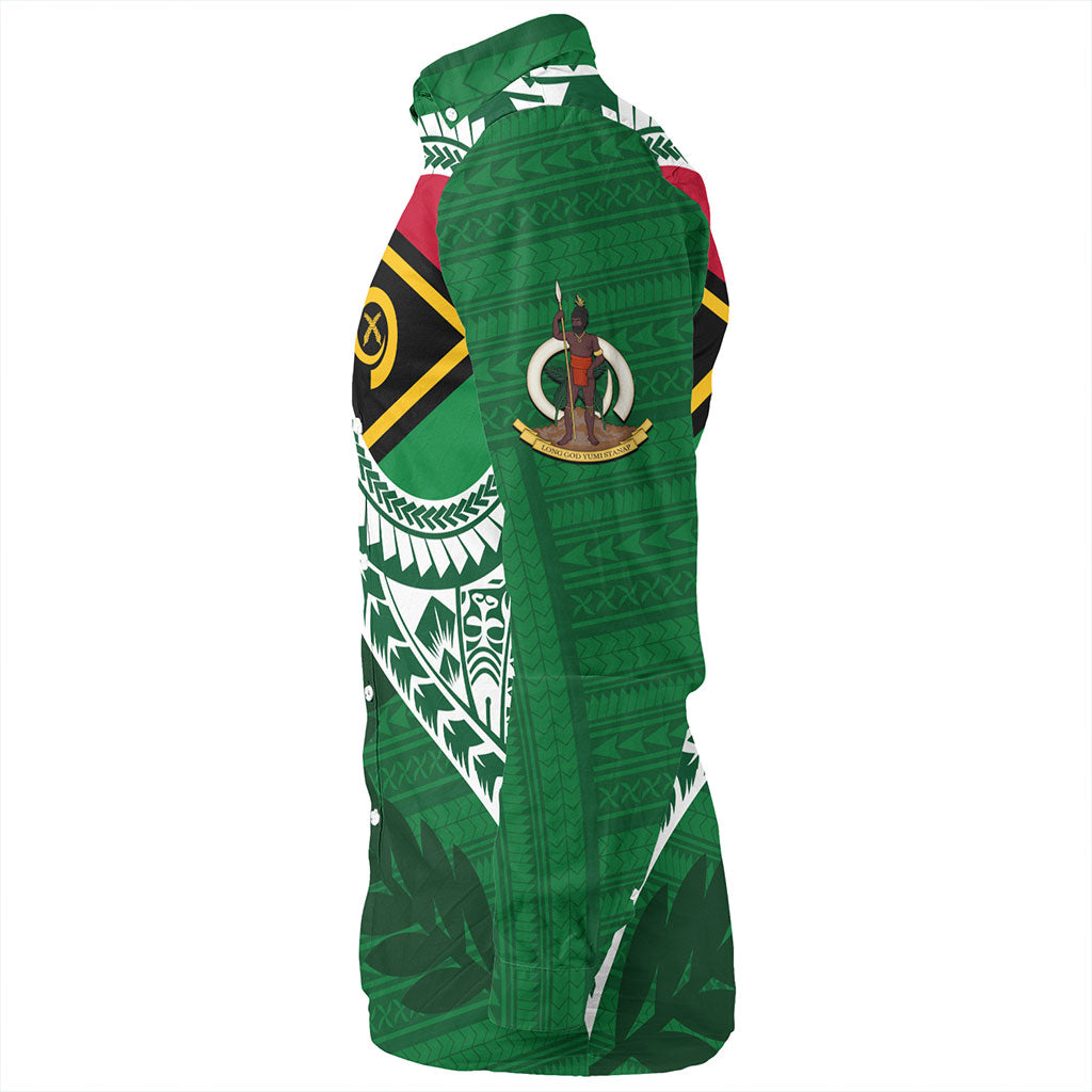 Vanuatu Long Sleeve Shirt Tribal Melanesia Leaf