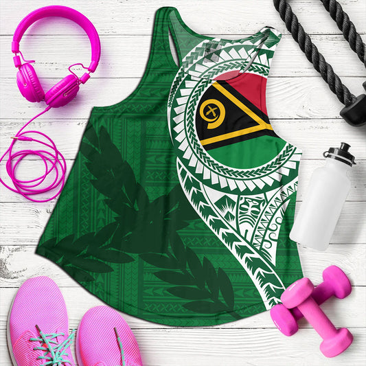 Vanuatu Women Tank Tribal Melanesia Leaf