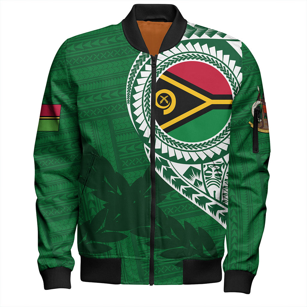 Vanuatu Bomber Jacket Tribal Melanesia Leaf