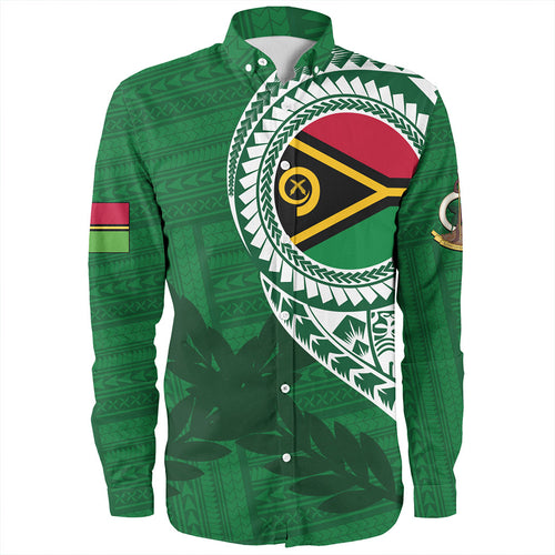 Vanuatu Long Sleeve Shirt Tribal Melanesia Leaf