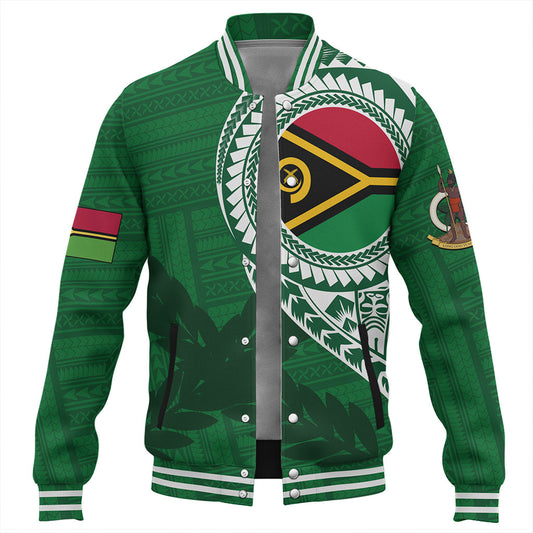 Vanuatu Baseball Jacket Tribal Melanesia Leaf