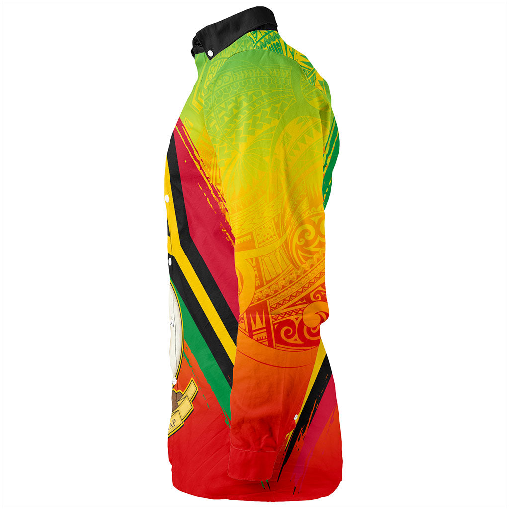 Vanuatu Long Sleeve Shirt Tribal Pattern Flag Grunge
