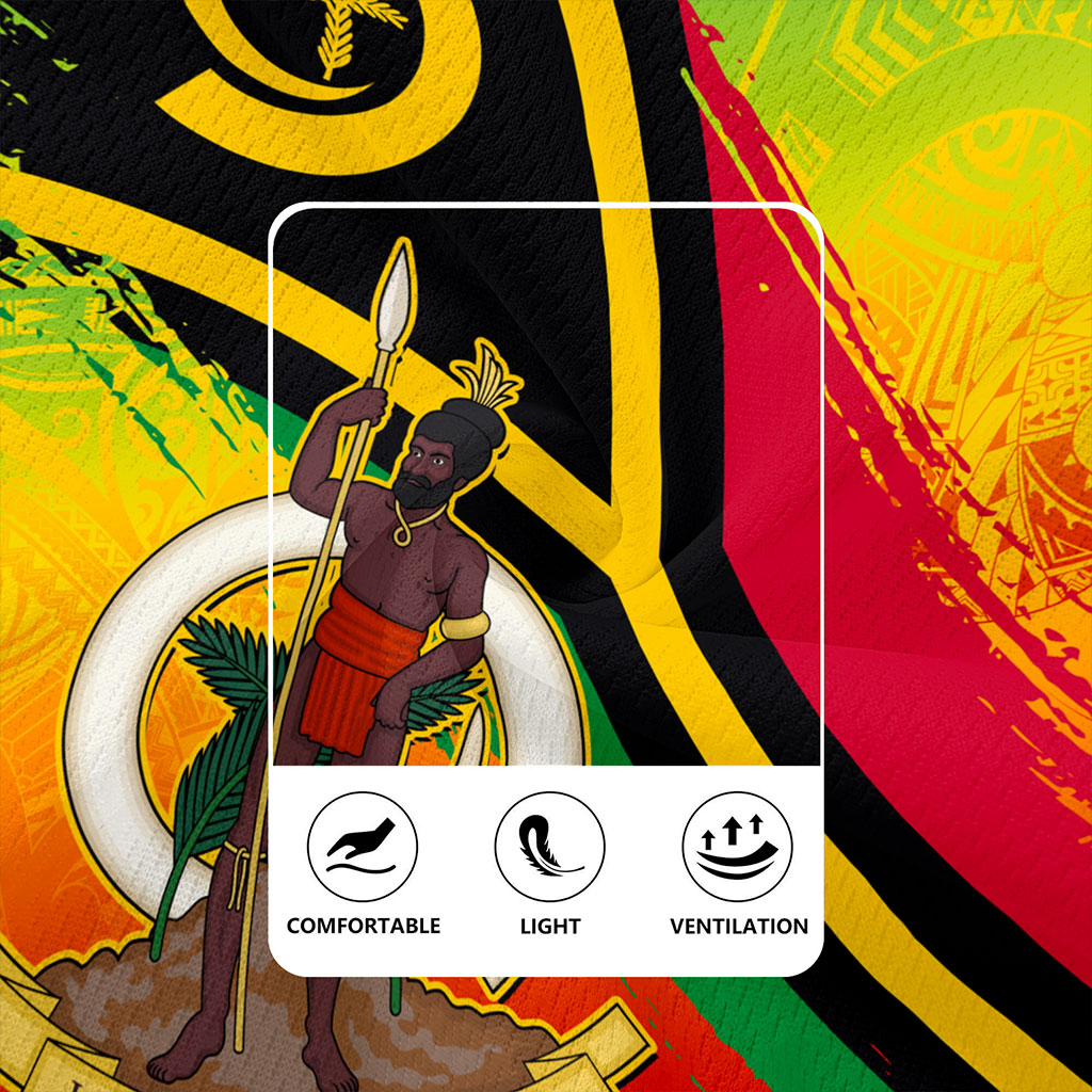 Vanuatu Rugby Jersey Tribal Pattern Flag Grunge