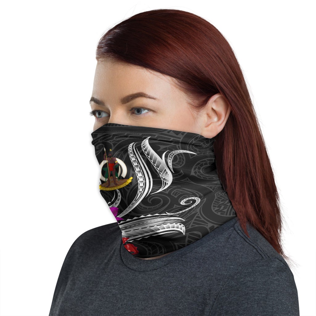Vanuatu Neck Gaiter Tropical Flower with Polynesian Pattern