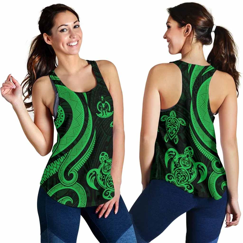 Vanuatu Women Racerback Tank - Green Tentacle Turtle