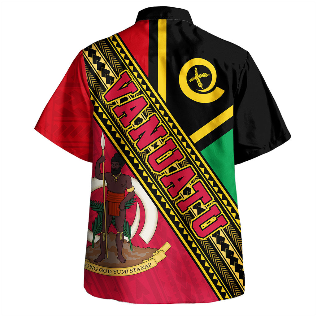 Vanuatu Hawaiian Shirt Flag And Coat Of Arms