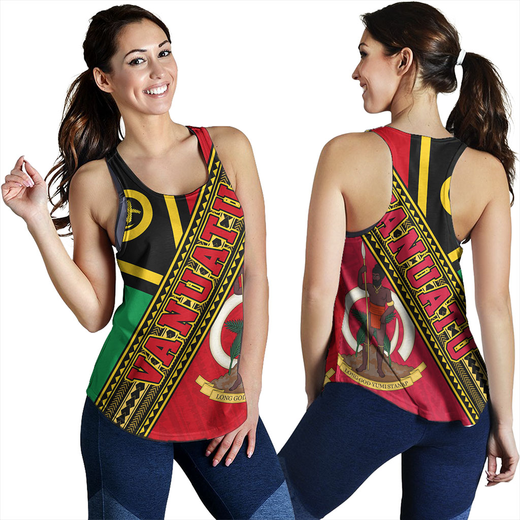 Vanuatu Women Tank Flag And Coat Of Arms