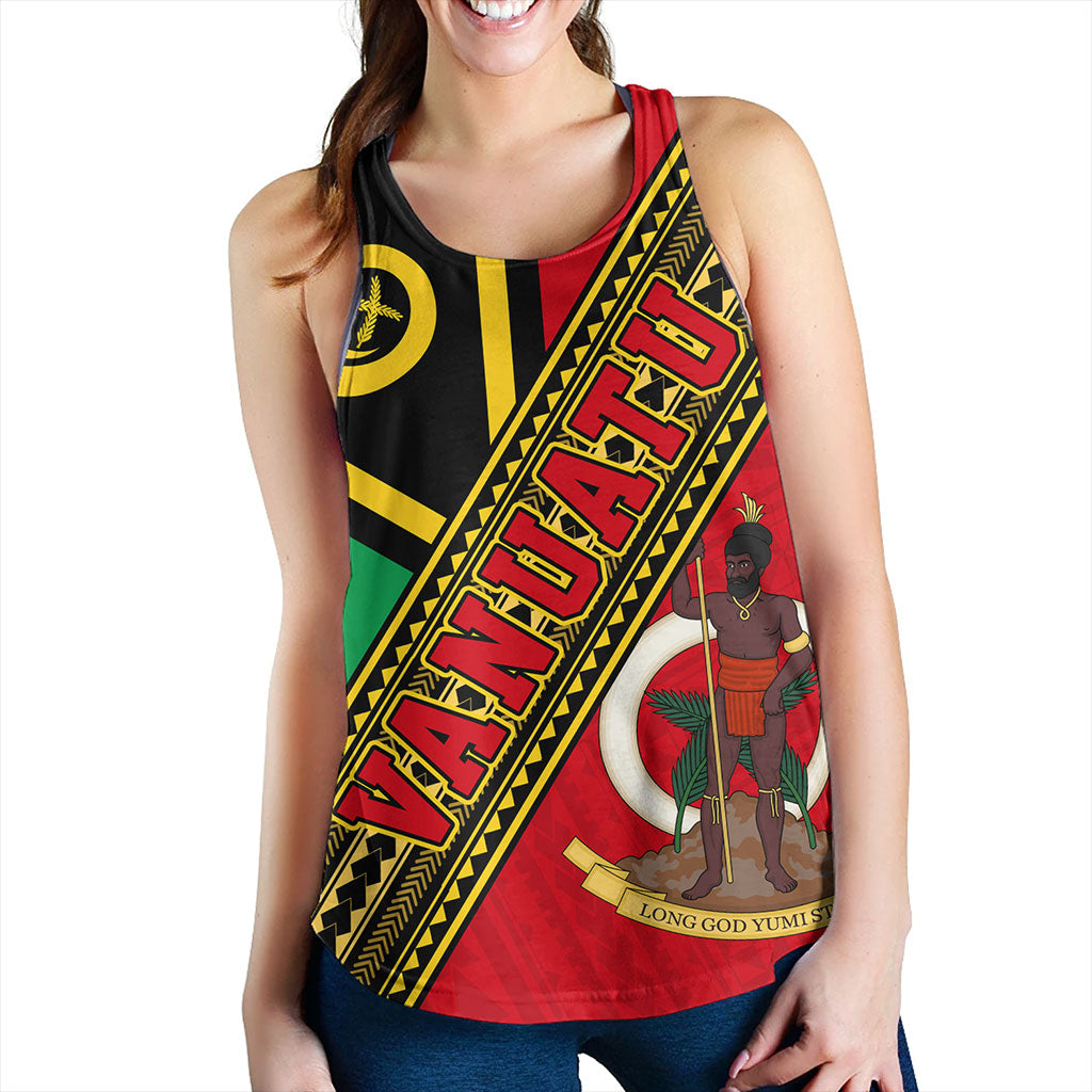 Vanuatu Women Tank Flag And Coat Of Arms