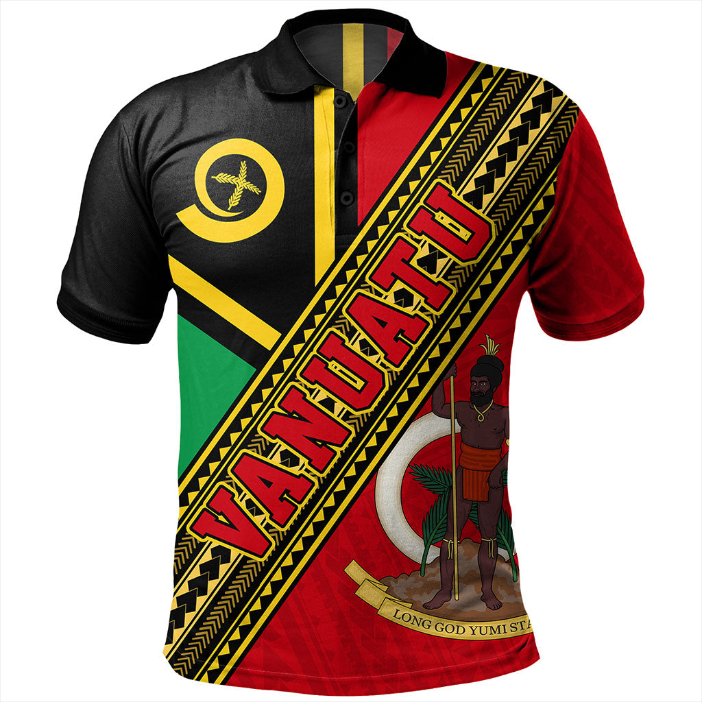 Vanuatu Polo Shirt Flag And Coat Of Arms