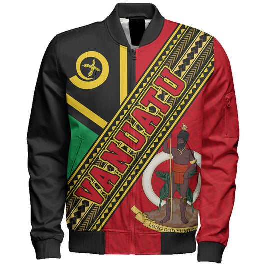 Vanuatu Bomber Jacket Flag And Coat Of Arms