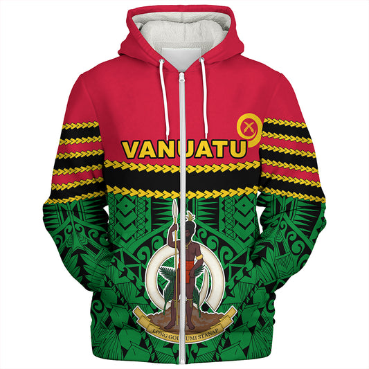 Vanuatu Sherpa Hoodie Melanesian Tribal Pattern