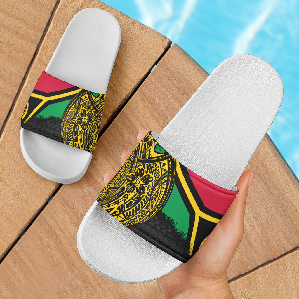 Vanuatu Sandals Polynesian Flag With Coat Of Arms