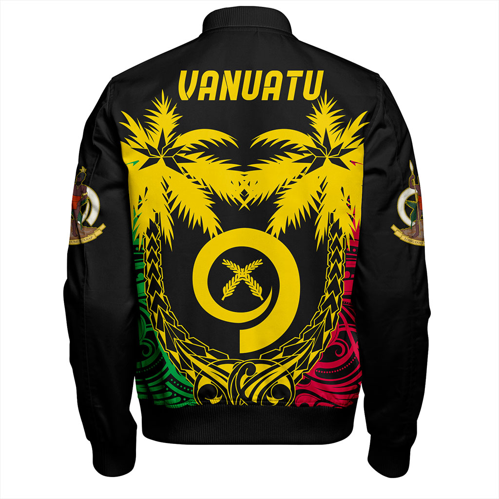 Vanuatu Bomber Jacket Tribal Pattern Coconut