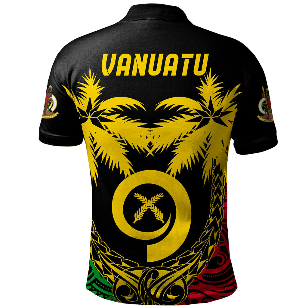 Vanuatu Polo Shirt Tribal Pattern Coconut