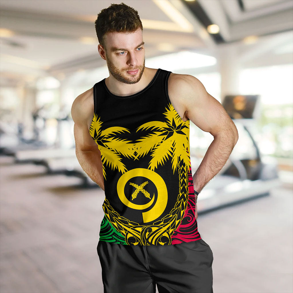 Vanuatu Tank Top Tribal Pattern Coconut
