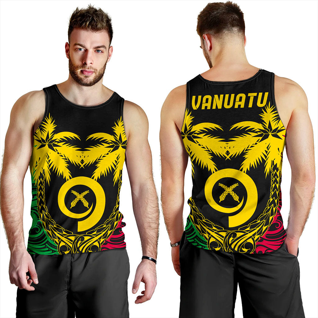 Vanuatu Tank Top Tribal Pattern Coconut