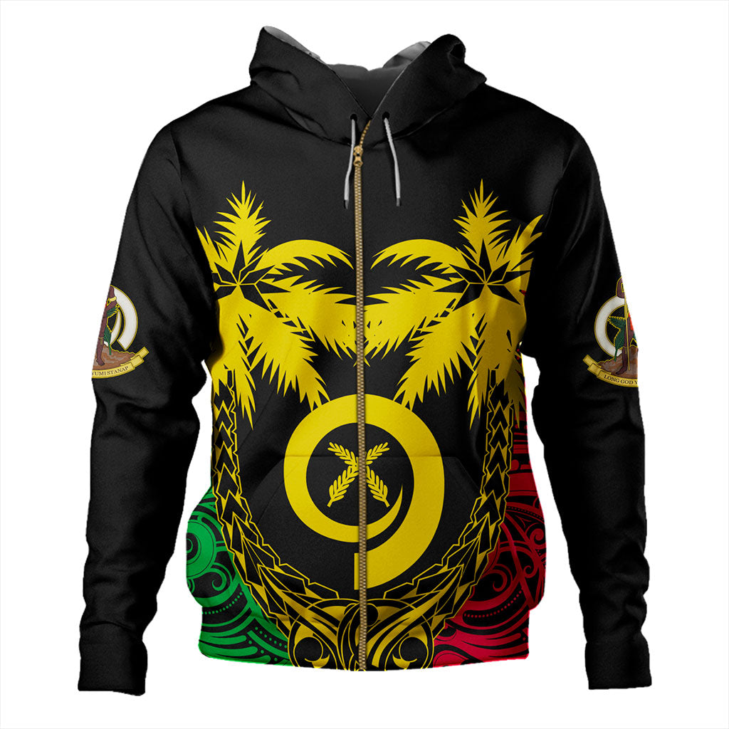 Vanuatu Hoodie Tribal Pattern Coconut
