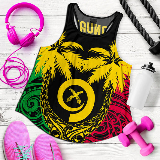 Vanuatu Women Tank Tribal Pattern Coconut