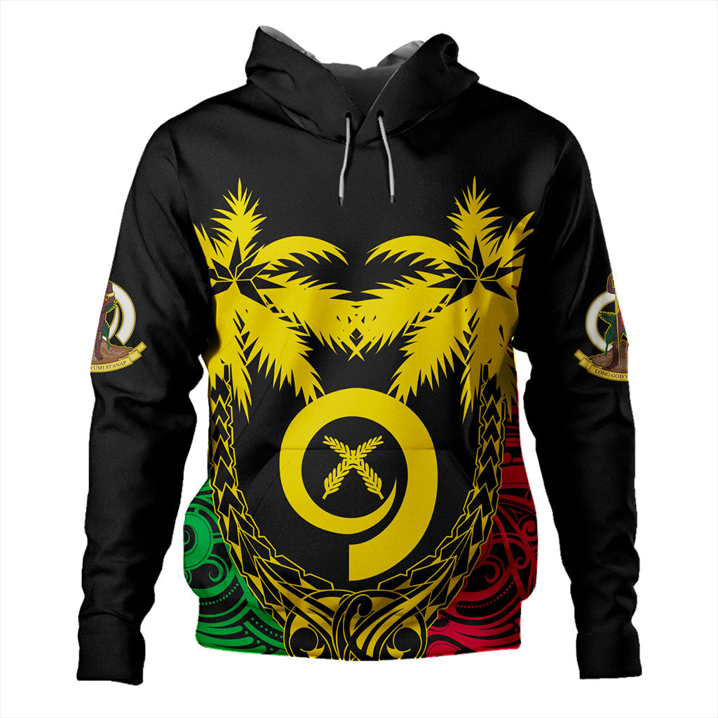 Vanuatu Hoodie Tribal Pattern Coconut