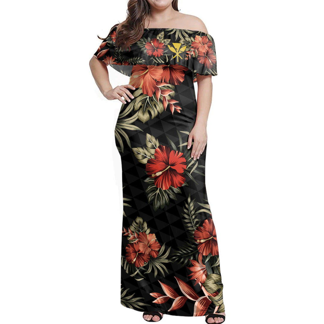 Hawaii Combo Dress And Hawaiian Shirt Kanaka Kakau Hibiscus