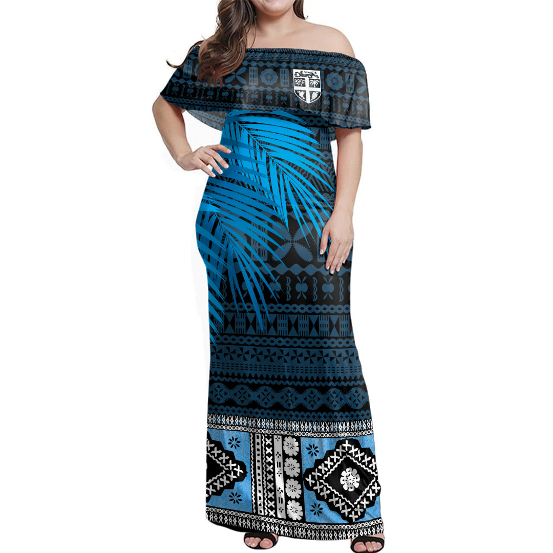 Fiji Combo Dress And Shirt Coat Of Arms Bula Special Fabric Leaves