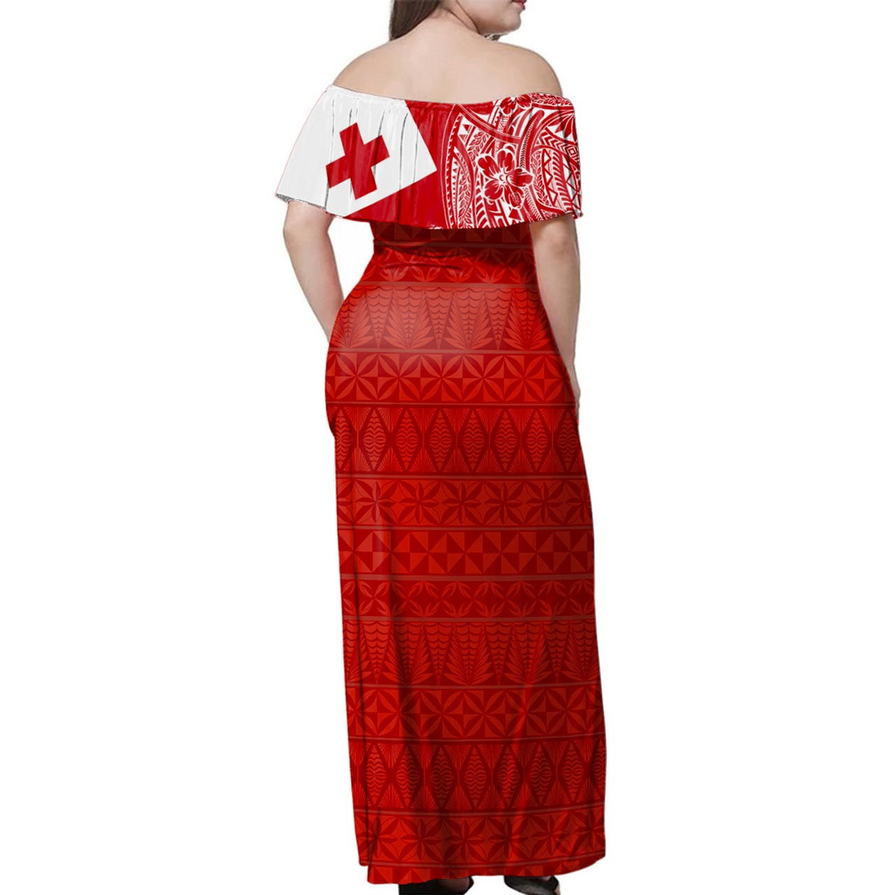Tonga Combo Dress And Shirt Polynesian Flag With Coat Of Arms