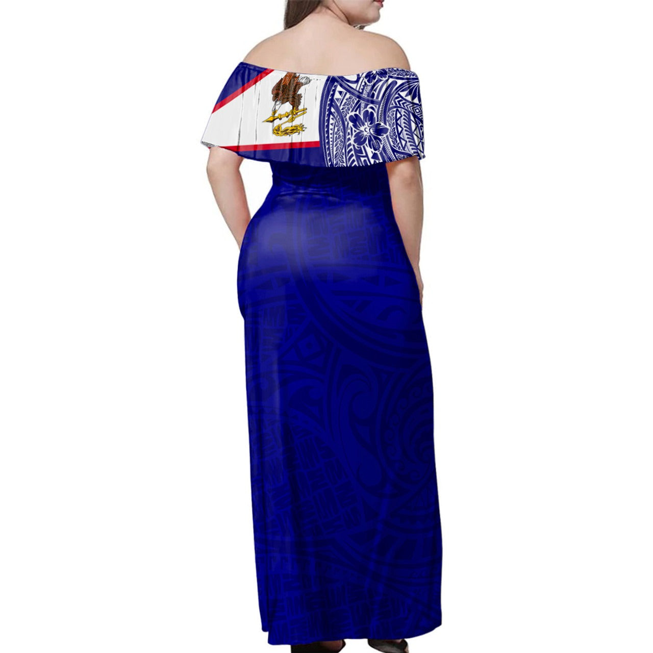 American Samoa Combo Dress And Shirt Polynesian Flag With Coat Of Arms
