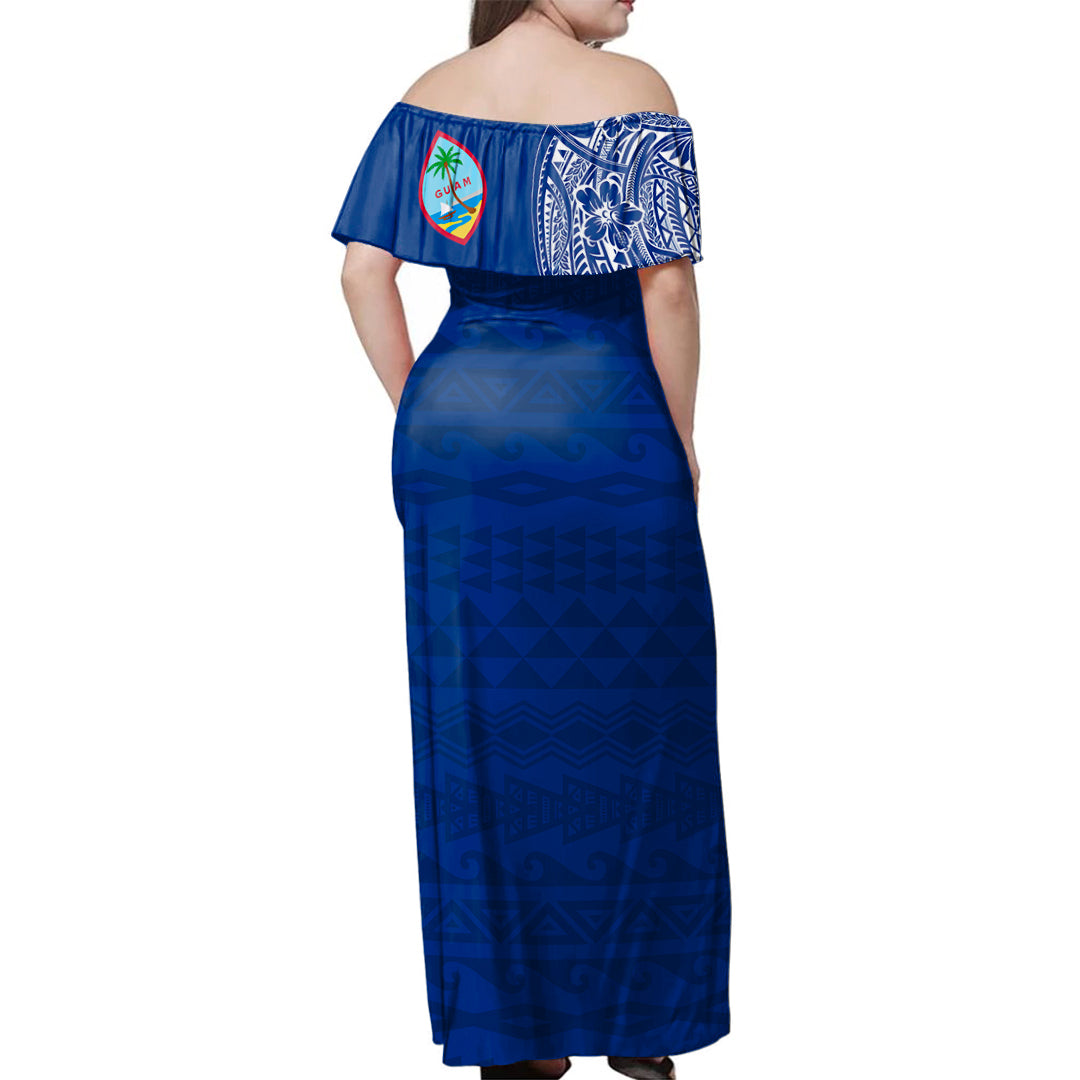 Guam Combo Dress And Shirt Polynesian Flag With Coat Of Arms
