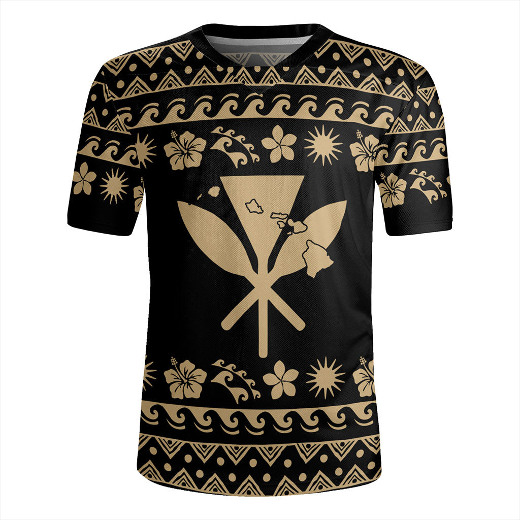Hawaii Rugby Jersey Kanaka Map Vintage Set Hawaiian Symbols