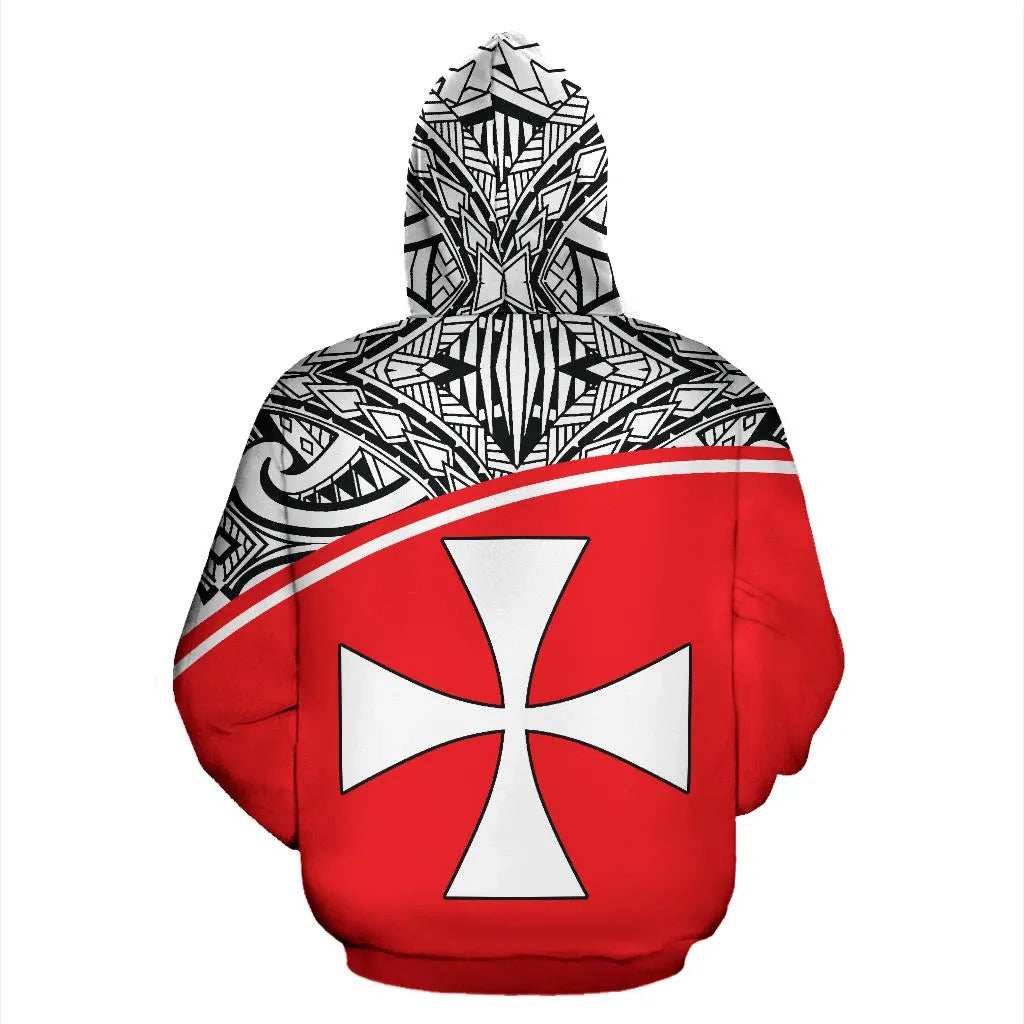 Wallis and Futuna All Over Hoodie - Polynesian Curve Version