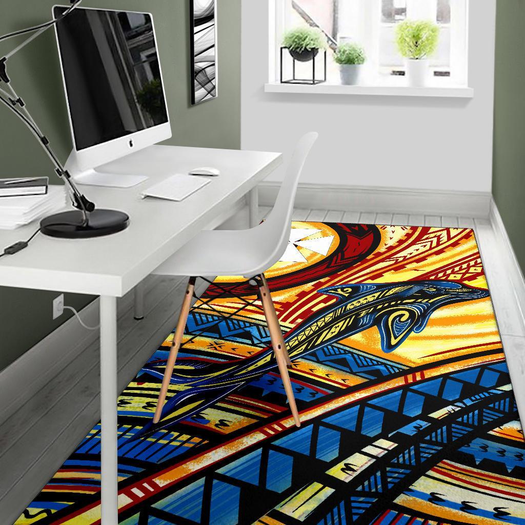 Wallis and Futuna Area Rug - Dolphin Surfing