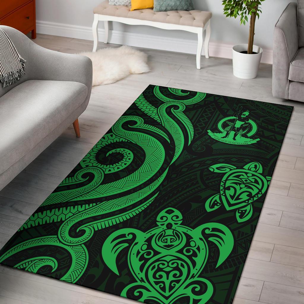 Wallis and Futuna Area Rug - Green Tentacle Turtle
