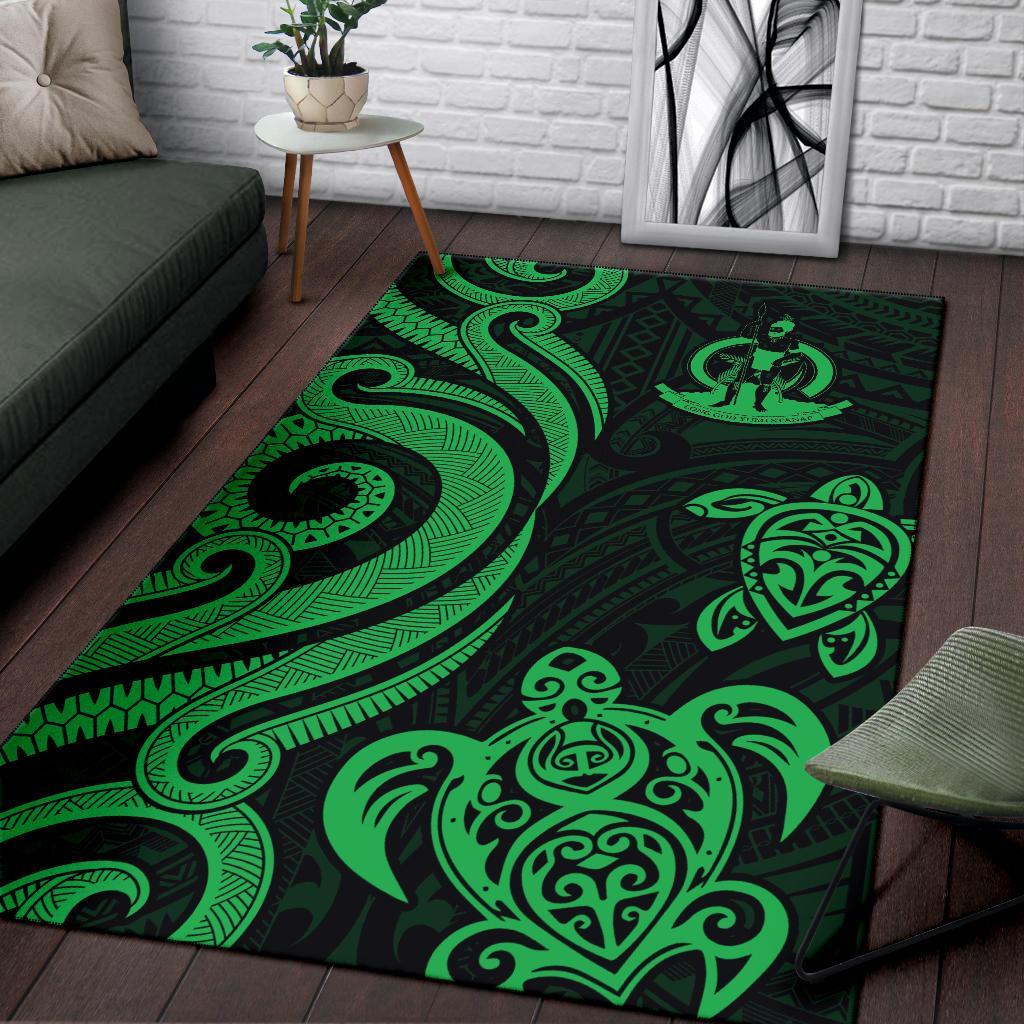 Wallis and Futuna Area Rug - Green Tentacle Turtle