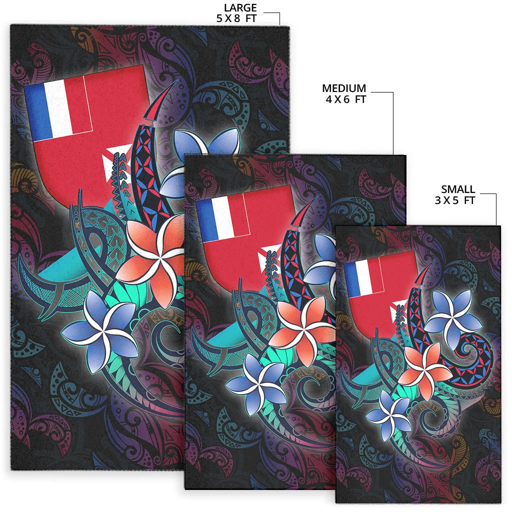 Wallis and Futuna Area Rug - Plumeria Flowers Style